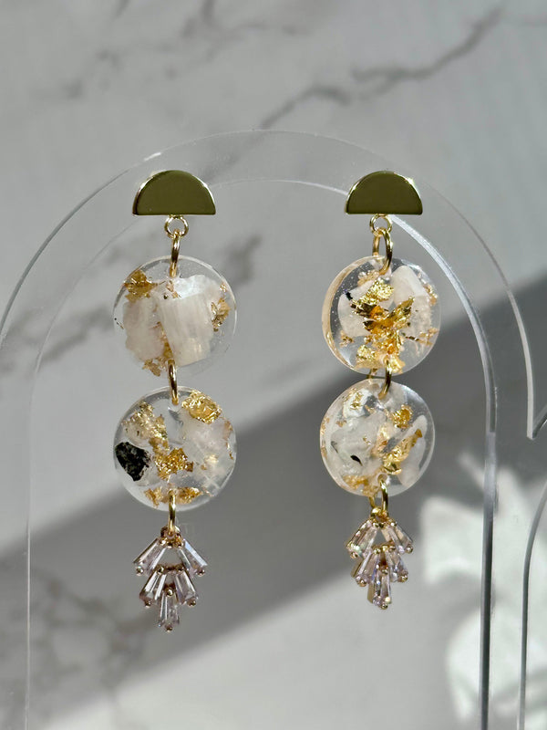 “Compassion Goddess" Moonstone Earrings (Double)