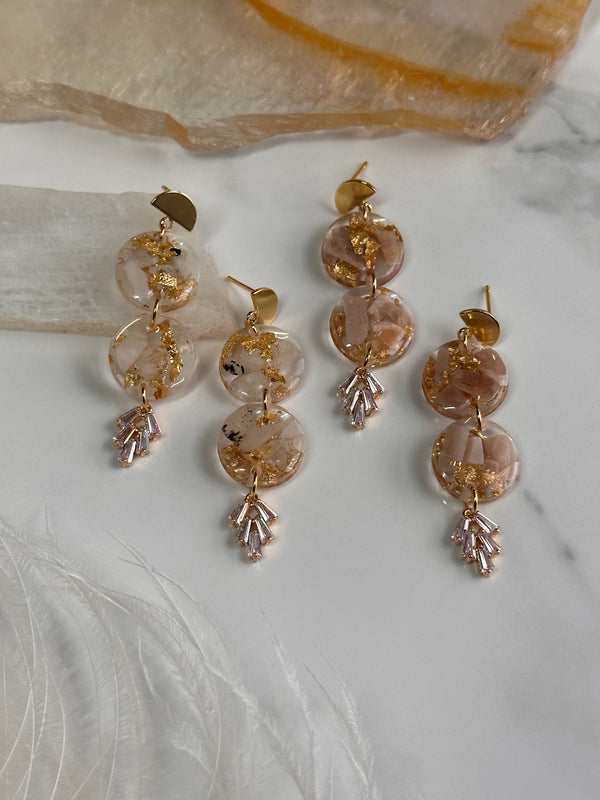 “Compassion Goddess" Moonstone Earrings (Double)